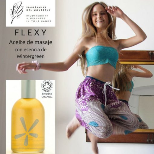 Flexy - Aceite de masaje aromaterapéutico, Ecológico y 100% Orgánico 100ml