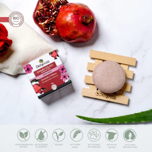 Dehesia Champú Sólido BIO Hidra Rizos con Granada e Hibisco