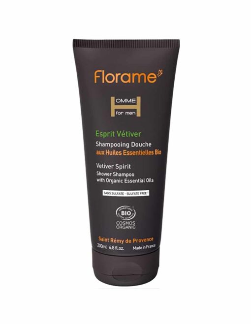Florame Vetiver Spirit Shower Gel and Shampoo for Men