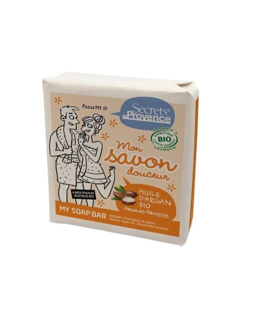 Secrets De Provence Jabon en Pastilla con Aceite de Argan Bio y Perfume Almond Nut